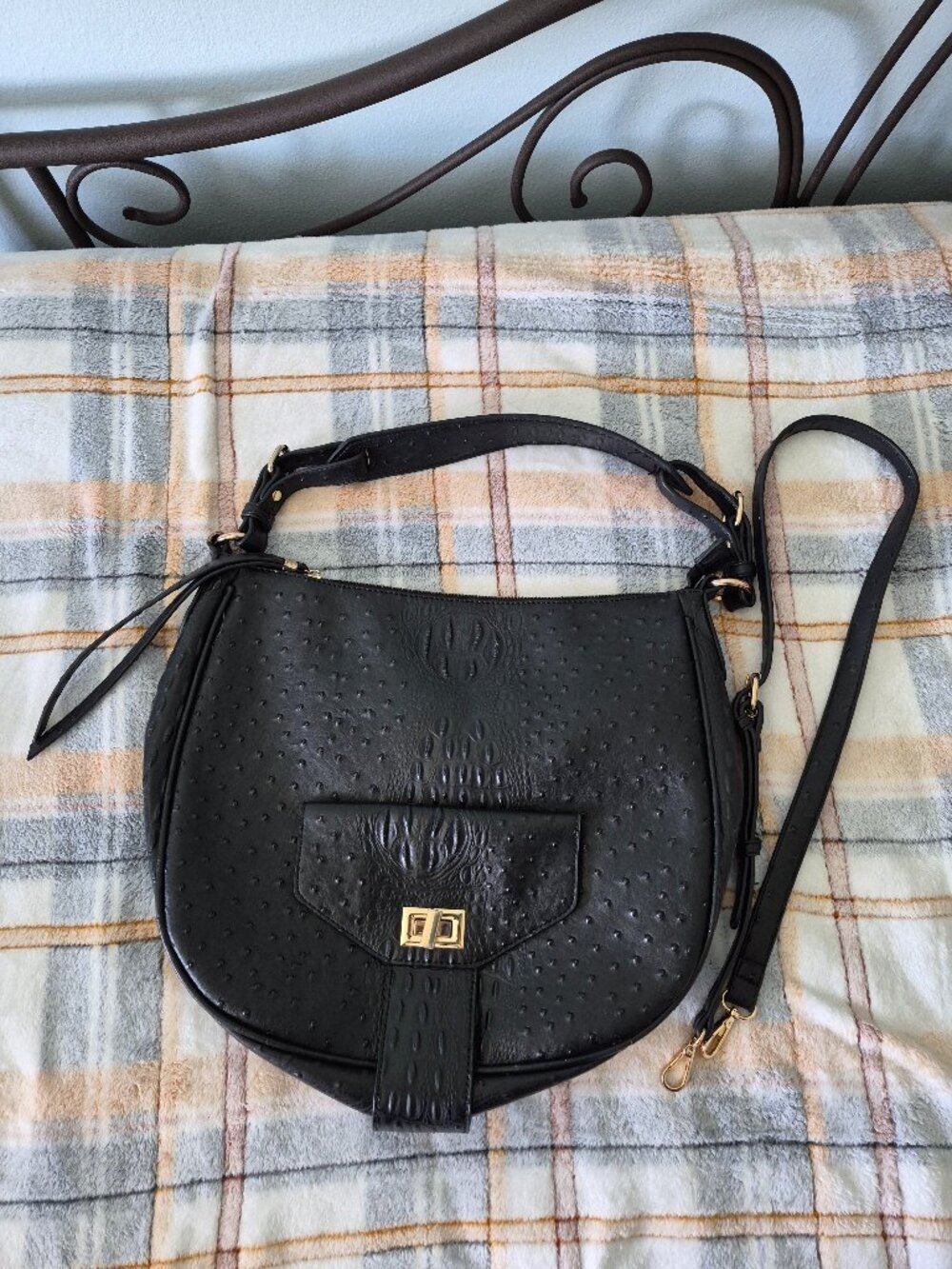 Embossed Italian Leather Look Purse
